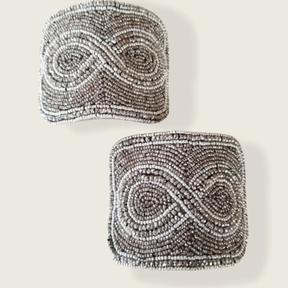 Vintage Antique Art Deco 1920s Made In France Beaded Shoe Clip Buckle Set - Picture 2 of 15